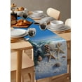 thumbnail image 3 of Christmas Beach Table Runner Blue Shell Starfish Conch Pine Cone Snow Tablerunners 16 x 72 Inch, Table Decorations Tabletop Scarf for Summer Gathering Holiday Farmhouse Kitchen Dining Decor, 3 of 6