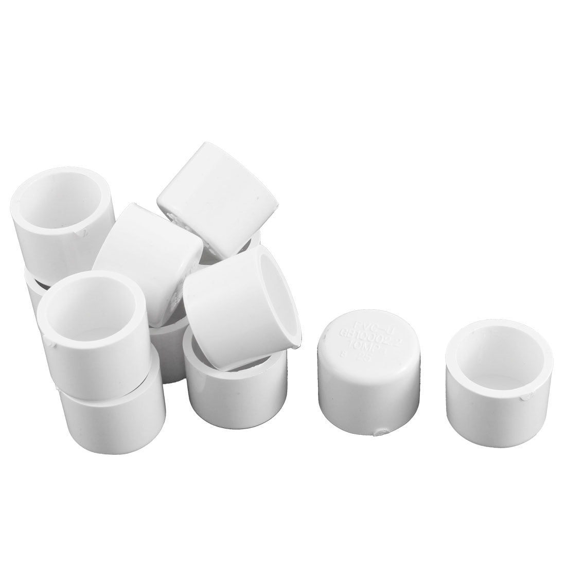 Water Pipe Fittings PVC Slip Round End Caps White 25mm Dia 12Pcs