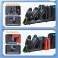 thumbnail image 3 of Base de carga para mandos compatible con Nintendo Switch 2/1 y Joy-Pads 2/1 — Estación de carga rápida 10 en 1 con soporte para el mando Pro, 3 of 9