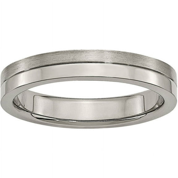 Titanium 4mm Brushed & Polished Band