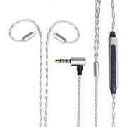 okcsc Earphone Upgrade Cable,0.78mm 2pin Earbuds Replacement Cord,4 Cores OFC Silver Plated Earphones Audio Adapter for KZ ES4 ED16 ZS5 ZS6 ZSR ZST ZS10 (0.78mm,Sliver,Mic)