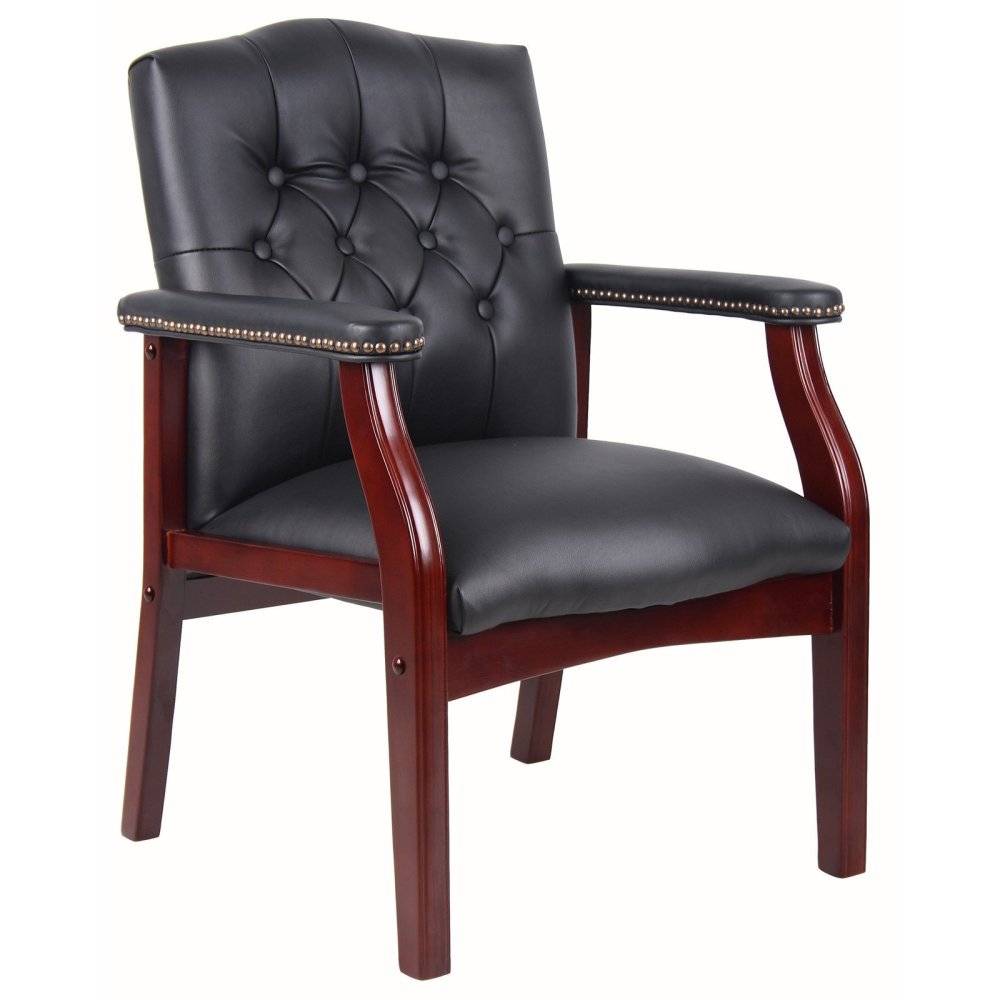 leather reception guest chair with product