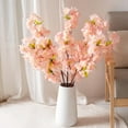 thumbnail image 5 of Artificial Flowers Cherry Blossom Branches Inch Fake Silk Cherry Blossom Flowers Arrangements for Wedding Party Home Decoration (Champagne,3Pack), 5 of 5