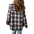 thumbnail image 3 of SHINE UP Flannel Shacket Jacket for Women Plaid Shirts Long Sleeve Button Down Tops Casual Hooded Coat, 3 of 6