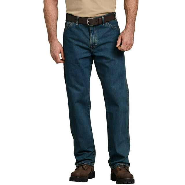 Dickies Mens and Big Mens Relaxed Fit Stonewashed Carpenter Denim Jeans