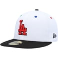 thumbnail image 3 of Men's New Era White/Black Los Angeles Dodgers 60th Anniversary Primary Eye 59FIFTY Fitted Hat, 3 of 5