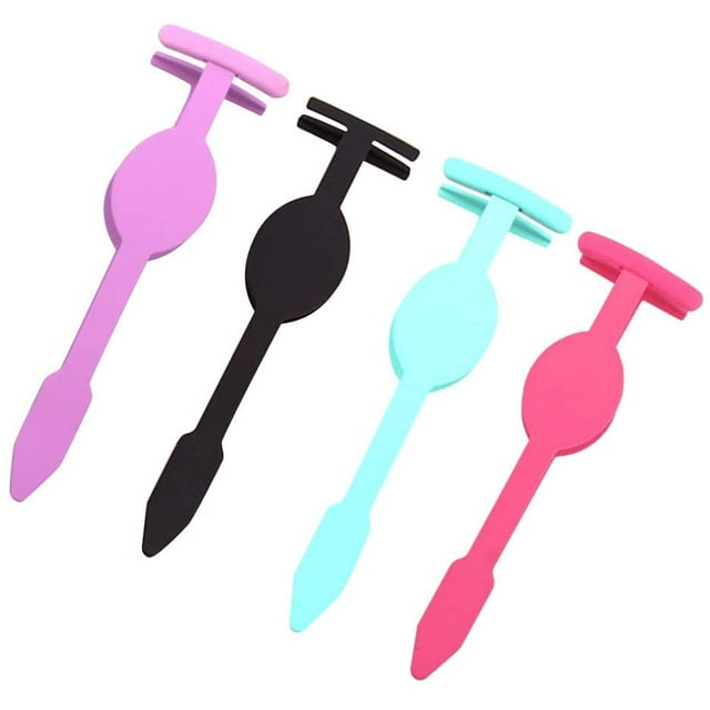 4 Pcs Cils Multifonctions en Acier Inoxydable, Recourbe-Cils, Outils d'Assistance pour Faux Cils (Noir, Violet, Rose, Vert Menthe) pour Filles et Femmes