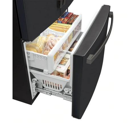 GE - 23.1 Cu. Ft. French Door Counter-Depth Refrigerator - Black slate