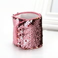 thumbnail image 2 of EeaseMX Pulseras reversibles de lentejuelas, pulsera decorativa con lentejuelas, pulsera con correa para mujer, artículos de fiesta, pulseras para niños, niñas y niños (rosa y dorado)., 2 of 4