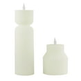 thumbnail image 2 of LED Flameless 2 PC  Fluted Figural White Wax Tabletop Candle Set, 2 of 10