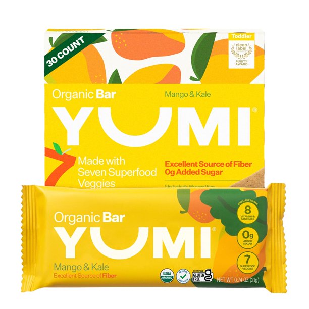 Organic Toddler Snacks Bars - Gluten-Free, No Added Sugar, 7+ Vegetables, Soft-Baked Crust, Bars Healthy Toddler Organic Snacks - School Safe and for Lunch Boxes, Strawberry & Rhubarb (30ct