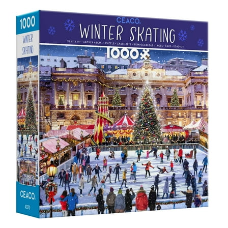 Ceaco 1000 Piece Classic Christmas Winter Skating Interlocking Jigsaw Puzzle