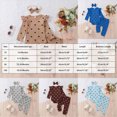 thumbnail image 5 of HCNTES Baby Girl Clothes Fall Winter Newborn Baby Girl Clothes Outfits Infant Ruffles Ribbed Trim All-Over Heart Print Romper Pants Headband Cute Toddler Baby Girl Clothes Set, 5 of 5