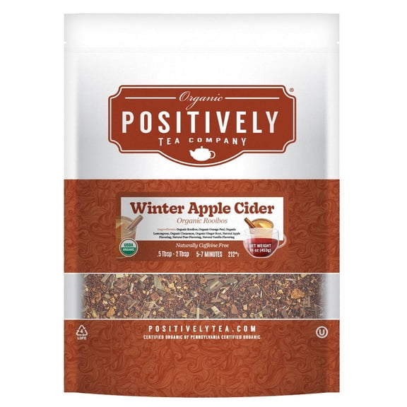 Positively Tea's Organic Winter Apple Cider Rooibos Tea, Loose Leaf, 1 Pound Bag
