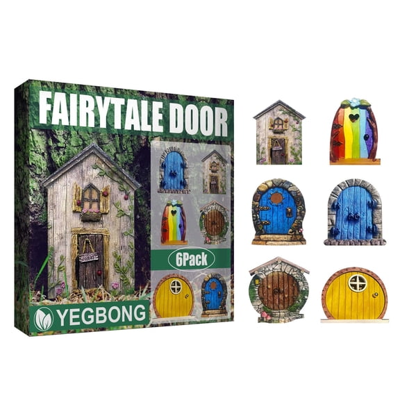 Miniature Wooden Fairy Doors for Garden and Indoor Decorative Use Fairytale Tiny House Doors Tree Trunk Ornaments
