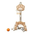 thumbnail image 2 of S SERENABLE Ensemble de Panier de Basketball 3 en 1 Support de Basketball Portable pour Fête Cour Carnaval Brun, 2 of 9