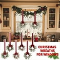 thumbnail image 5 of Christmas Kitchen Cabinet Wreaths, Ongmies 11.7" Artificial Garland with Ribbon Bows, Candle Ring Holder for Table, Window, Chair & Wall Decor, Christmas Decorations Indoor, 5 of 9