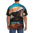 thumbnail image 3 of KLL Realistic Turtle Print Men's Shirt Short Sleeve Button Down Summer Cuba Beach Shirts- Small, 3 of 5