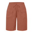 thumbnail image 4 of Seductiva Sales Women's Casual Shorts Women's Cotton and Linen Solid Color Pocket Casual Quarter Pants Loose Pants, 4 of 5