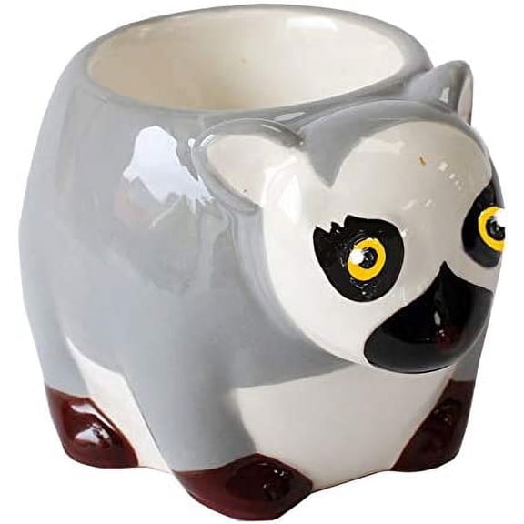 Crockery Critters Ring-Tailed Lemur Egg Cup from Deluxebase. Ceramic Egg Cup for Soft Boiled Eggs. Ideal Novelty Gift for Kitchen Decor & Kitchenware