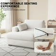 thumbnail image 4 of UIXE Oversized Corduroy Chaise Lounge Chair with Right Armrest,Comfy Upholstered Sleeper Sofa Indoor Recliner Seat w/Washable Cover for Bedroom Living Room, Beige, 4 of 7