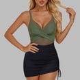 thumbnail image 5 of Antinious Women Solid V-Neck Swim Dress Lightweight Relaxed Breathable Soft Beach Fashion, 5 of 5