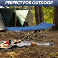 thumbnail image 6 of Portable Camping Cot with Mattress - Outdoor Folding Heavy Duty Sleeping Bed with Side Pocket for Adults - Oxford Single Lounge Chaise for Camping Tent Beach Office Max Load 300 LBS (Grey), 6 of 7