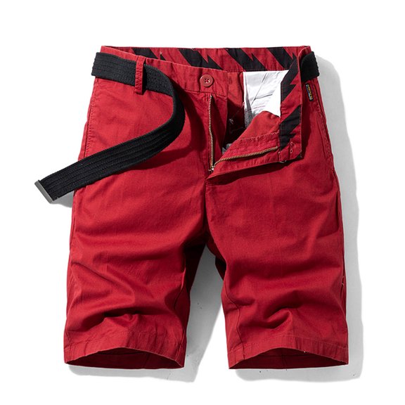 Jophufed Fashion Men's Pants Pocket Zipper Buttons Solid Leisure Time Tooling Shorts Cargo Pants