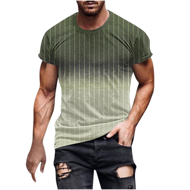 Birdeem Chemises pour Hommes Hommes Imprimé Fallow Col Rond T-Shirt Décontracté Mode Manches Courtes