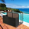 thumbnail image 7 of Double Layer Poolside Float Storage - PE Rattan Outdoor Caddy with Generous Space, Weather-Resistant, Mobile Design, Versatile Use, and Sturdy Construction, Brown, 7 of 7