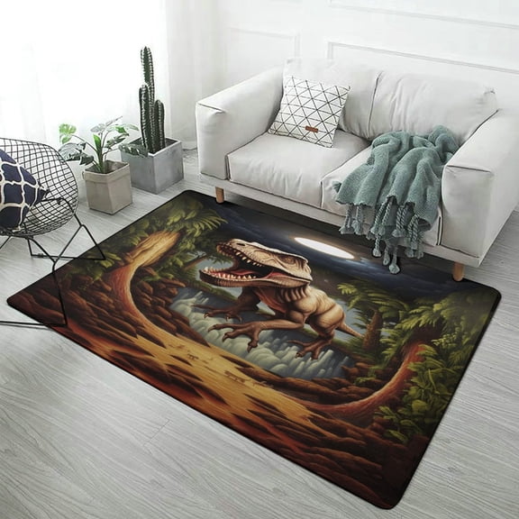 3D Visual Illusion Dinosaur Carpet Rug for Home Living Room Bedroom Sofa Doormat Decor Area Rug Non-slip Mat