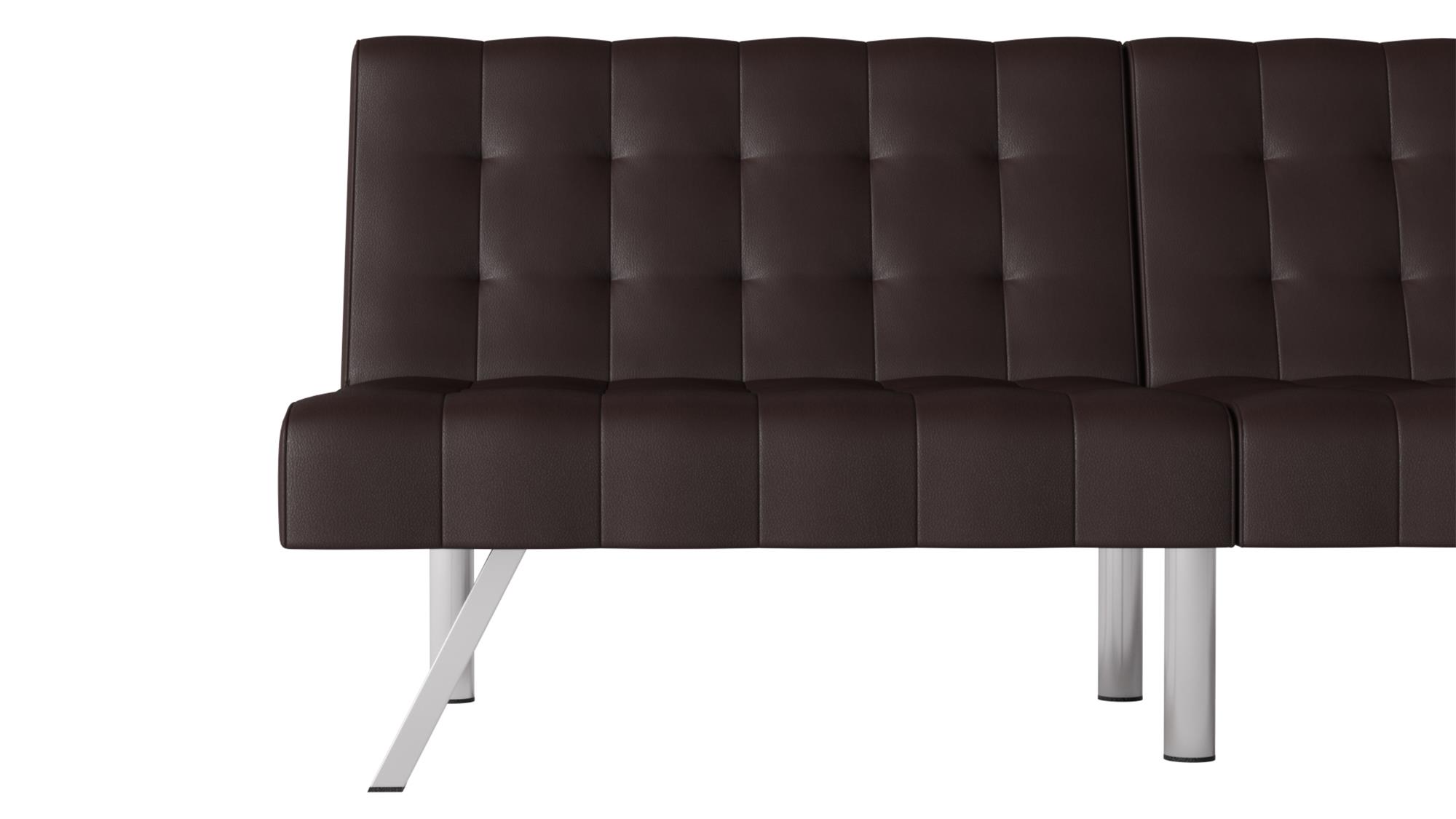 Mainstays Morgan Futon, Brown Faux Leather - image 2 of 15
