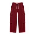 thumbnail image 4 of CONZONE Womens Cargo Pants Straight Leg Baggy Pants for Women Drawstring Fall Winter Trousers with Pockets, 4 of 4