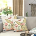 thumbnail image 3 of Easter Pillow Covers 20x20 Inch Set of 2 Cute Bunny Rabbit Floral Easter Farmhouse Decorations Throw Pillow Cover Spring Pink Flower Butterfly Decorative Cushion Case for Sofa Couch, 3 of 6