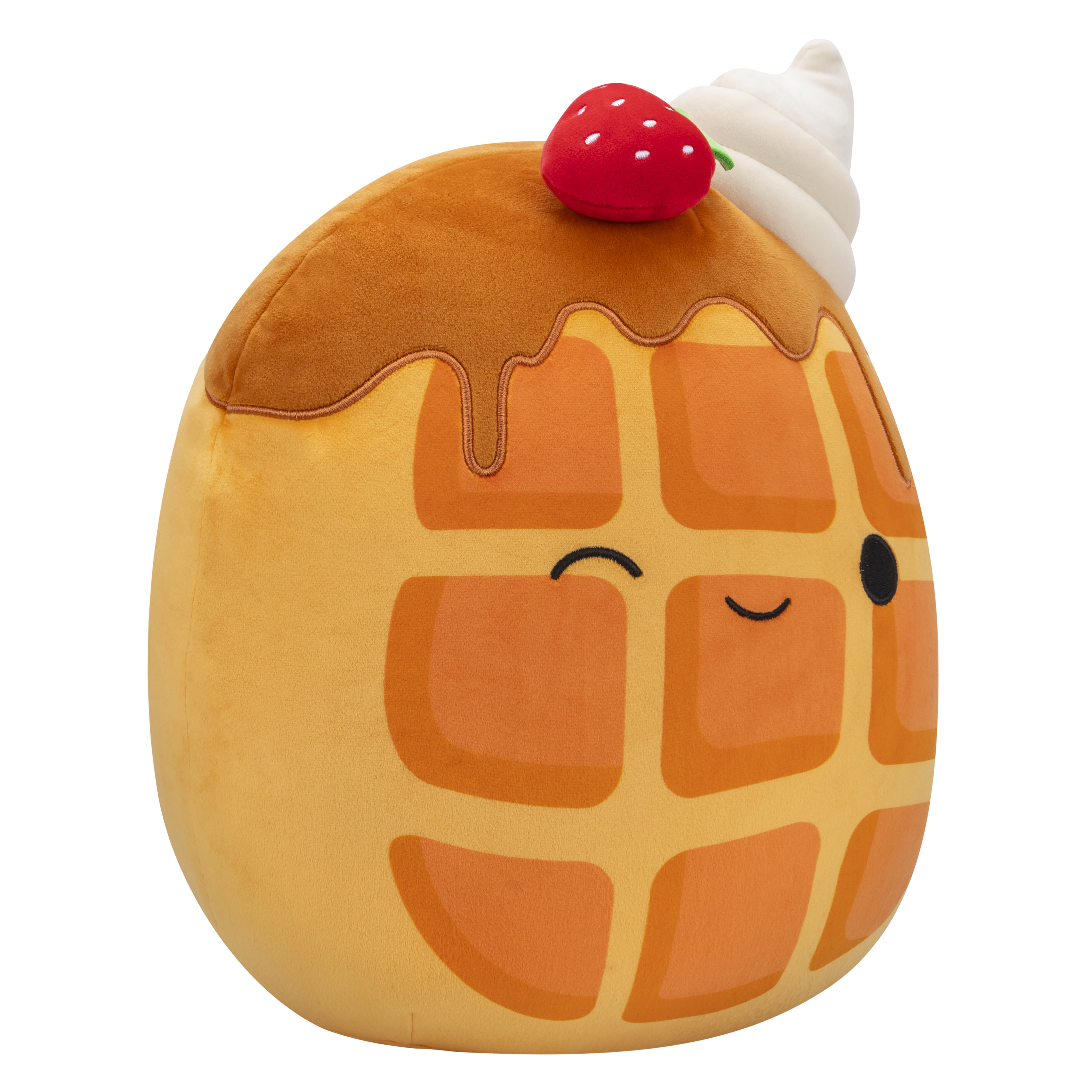 Squishmallows Official 14 inch Weaver the Waffle with Strawberry - Child's Ultra Soft Plush Toy