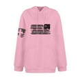 thumbnail image 4 of GIPQJK Graphic Sweatshirts for Men Usa Flag Hoodie 2024 Fall Trendy Crewneck Drawstring Long Sleeve Tops with Pockets,Pink XL, 4 of 5