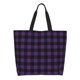 thumbnail image 1 of Balery Purple Black Plaid Bolsa Tote Estilo Estético con Cremalleras, Bolsa de Hombro, Bolsa de Compras Grande y Plegable, 1 of 8