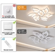Garwarm 29.5 Modern LED Ceiling Light, 75W Dimmable Flush Mount Ceiling Light with Remote, 3000K-6500K Adjustable Acrylic Ceiling Lamp for Living Room, Dining Room, Bedroom