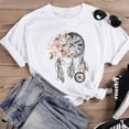 thumbnail image 3 of Camiseta de manga corta con cuello redondo y estampado de dinosaurio para mujer, moda de los años 90, con dibujos animados, para verano, 3 of 5