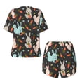 thumbnail image 6 of Wukai Rabbit Is Eating Carrots Women's Pajama Set,Short-Sleeve Top and Shorts with Elastic Waistband and Pockets for Loungewear, Yoga, and Casual Wear-3X-Large, 6 of 8