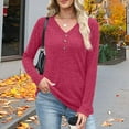 thumbnail image 4 of ZUKMRJPC Womens V Neck Sweaters Long Sleeve Slim Fit Lightweight Knit Sweater Fall Fashion Casual Pullover Sweater with Decorative Buttons, 4 of 8