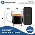 thumbnail image 4 of Juego de 2 tazas de café Aquach de vidrio, 480 ml, resistentes al calor, 4 of 5