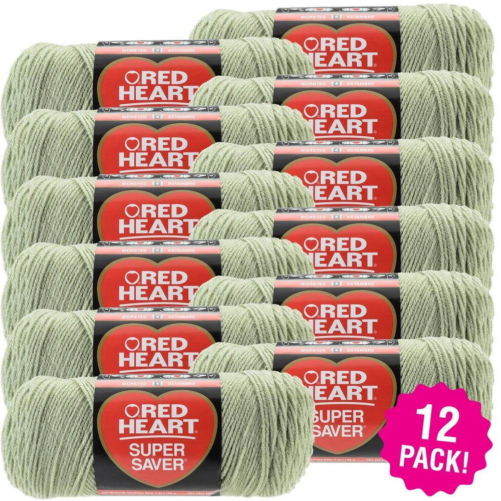 Red Heart Super Saver Yarn Frosty Green, Multipack of 12 Walmart