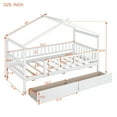 thumbnail image 7 of Holaki Twin Size House Bed with Storage Drawers for Kids, White, 7 of 7