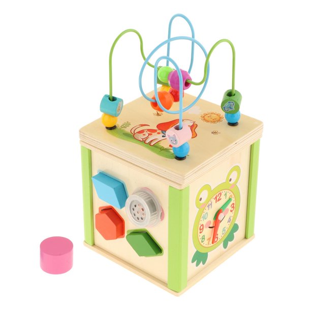 Aprendizaje del clasificador de laberinto de de madera para niño de un año con música SM SunniMix Bloques de actividades Bead Maze