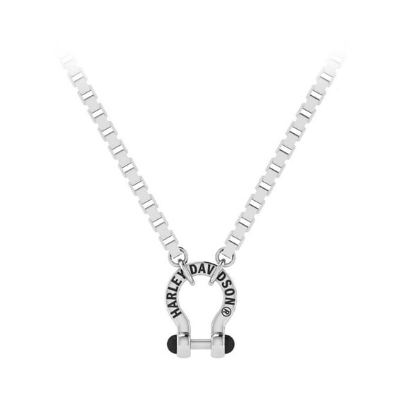 Harley-Davidson Women's Horseshoe Square Link Chain Necklace - Sterling Silver, Harley Davidson