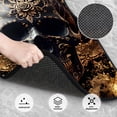thumbnail image 3 of Honeii Gold Pattern Black Skull Print Car Foot Mat Four-Piece Set - Front & Rear Universal Car Floor Mats for SUVs, Trucks, Sedans, 3 of 7