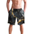 thumbnail image 4 of Dailycode Men's Quick Dry Swim Trunks Beach Shorts Casual Summer Board Shorts with Pockets, Dark and Light Black Marble, 4 of 8
