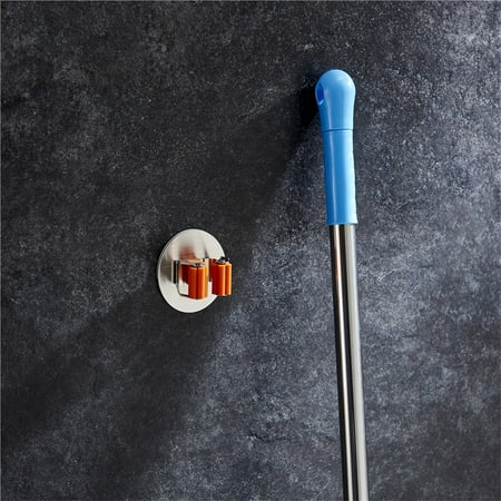 Round Self Adhesive - All clearance Mop Broom Holder, Stainless Steel Bathroom Kitchen 3M Self Adhesive Rack, Home Organizer Tools Round Single Holder