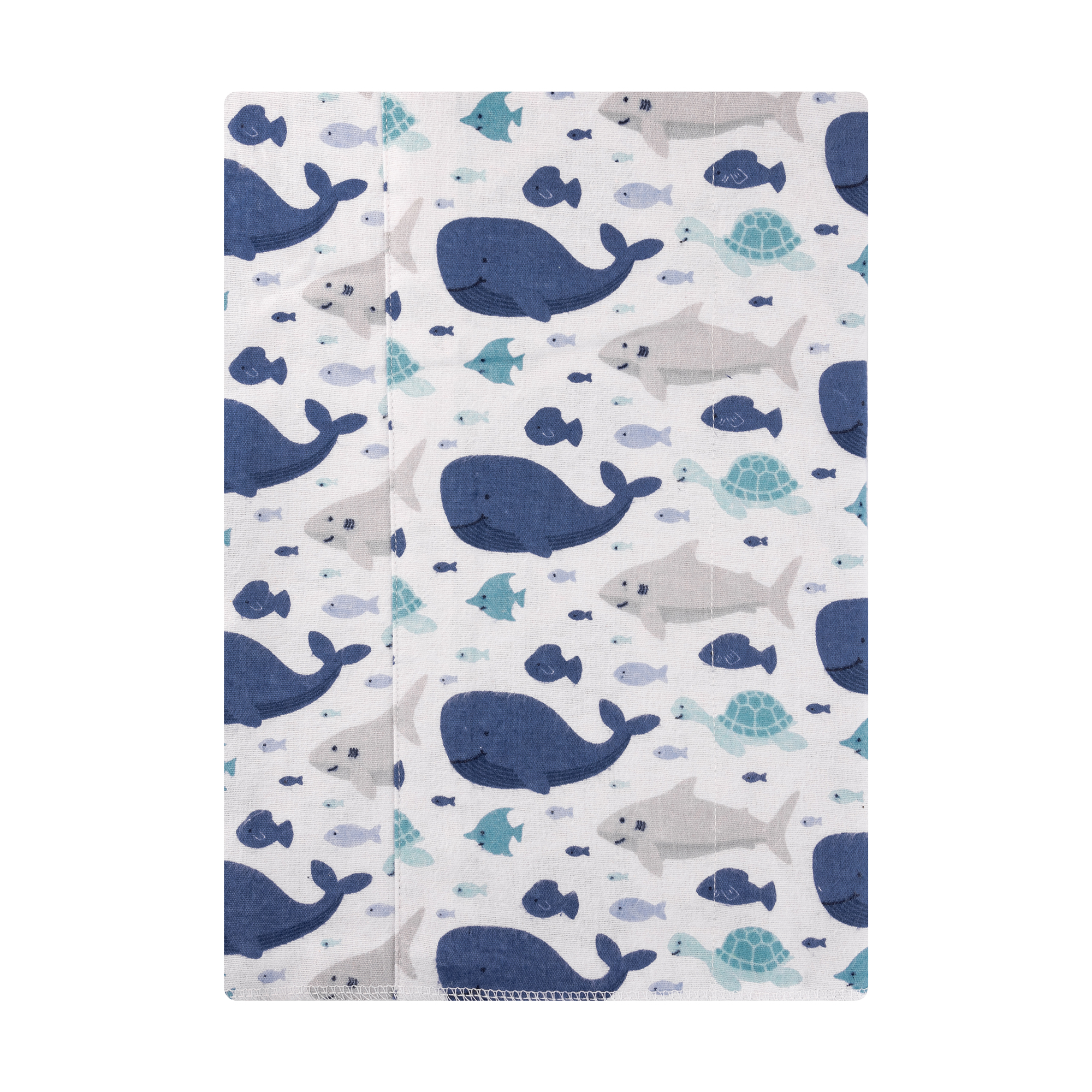 Hudson Baby Cotton Flannel Burp Cloths 7-Pack, Sea Friends , One Size